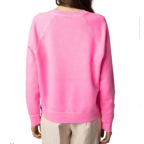 Zadig & Voltaire Upper Cotton Logo Sweatshirt IN ELECTRIC PINK NWT  - S - Picture 3 of 11